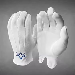 Nuevos guantes de algodón blanco masónico de alta calidad, guantes personalizados cómodos de nuevo estilo en guantes masónicos personalizados de tarifa barata - Product Image 2