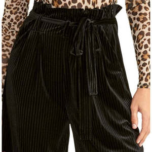 Pantaloni Palazzo Neri da Donna Rachel Roy in Velluto a Coste a Vita Alta, Gamba Larga con Funzione Anti-Pilling, Taglia Large - Product Image 2