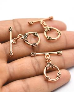 Fermoir Bali 16X27mm Fermoir à bascule en cuivre oxydé plaqué argent sterling plaqué or 18 carats B571 - Product Image 4