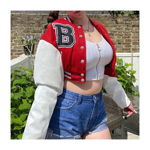 Haute qualité femmes Baseball Varsity vestes personnalisé mode Varsity veste hiver laine corps et cuir manches vestes - Product Image 3