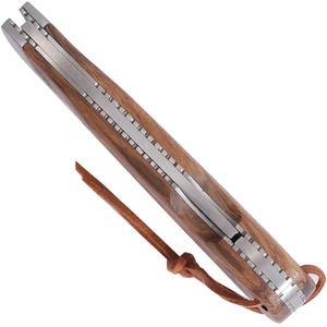 มีดพับอุตสาหกรรมงานทำด้วยมือด้ามจับสแตนเลสงานไม้มีดปลอกหนังงาน OEM ตามสั่ง - Product Image 4