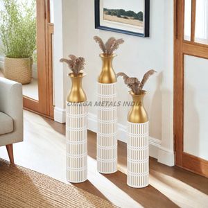 Ensemble de vases en métal de haute qualité de couleur bleu vif avec une forme de seau élégante et une finition lisse pour une décoration de maison élégante - Product Image 5