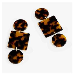 Acrílico Tortuga Acetato Tortuga Pendientes de flores secas Declaración Alambre Resina Flor seca C Forma Pendientes de resina para mujeres - Product Image 6