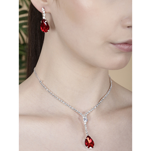Conjunto de Collar Clásico de Aleación de Zinc Chapado en Oro con Cadenas en Forma de Gota de Agua y Flor con Detalles Deslumbrantes para Bodas y Budismo - Product Image 3