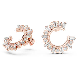 Boucles d'oreilles de mariée en or jaune 14 carats, diamants ronds et de forme irrégulière cultivés en laboratoire, luxe pour femmes, certifiées, cadeau d'anniversaire de mariage, élégantes et raffinées - Product Image 3