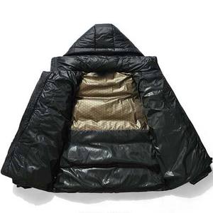 Venta al por mayor de alta calidad impermeable de talla grande de los hombres de lona ecológica High Street Down Chaquetas de fibra de poliéster con capucha Puffer OEM - Product Image 3