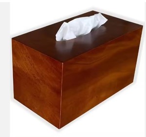 Caja de pañuelos de madera de excelente calidad, último diseño artesanal, caja de pañuelos de madera maciza de Color Natural personalizada - Product Image 4