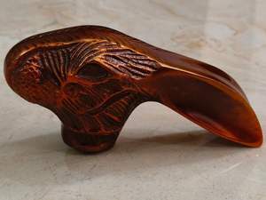 Empuñadura de cabeza de conejo de metal pulido estilo antiguo para bastón de madera (solo la empuñadura) - Diseño artesanal único y elegante - Product Image 2