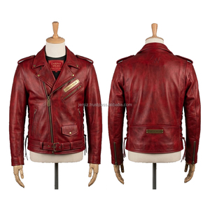 Men’s Distressed Leather <b>Jacket</b> Vintage Style Fashion Coat Men’s Fashion Biker Leather <b>Jacket</b> - Product Image 2