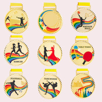 Medallas de Oro Personalizadas con Cintas, Premios de Metal de Aleación de Zinc para Ganadores de Competiciones Escolares Deportivas y Académicas, e Impresión UV DIY