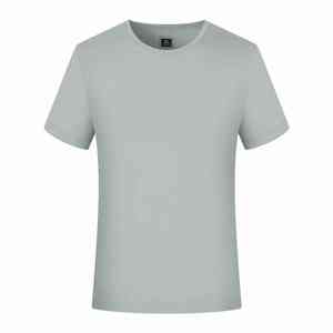 Camiseta de manga corta con cuello redondo liso resistente personalizada para mujer y hombre - Product Image 1