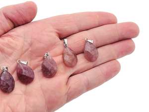 Colgante de cristal de cuarzo de fresa de Plata de Ley 925, accesorio de joyería de piedras preciosas naturales para niños - Product Image 2