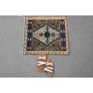 พรมขนสัตว์1.9ft สีเบจสีน้ำตาล1.8 x แบบดั้งเดิมดีไซน์แบบตุรกีสำหรับทางเข้าห้องนั่งเล่นหรือห้องนอนพร้อมแผ่นรองทำจากยาง - Product Image 5