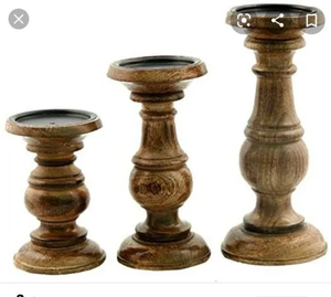 Soporte de vela de Pilar Natural de madera de Mango antiguo, juego alto para decoración del hogar, ocasiones de Pascua, otros portavelas, tarros de velas - Product Image 5