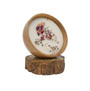 Vela perfumada de barco de madera vertida a mano, vela de lujo ecológica en contenedor de madera tallada, perfecta - Product Image 2