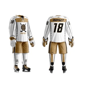 ชุดฮ็อกกี้น้ำแข็งชุดฝึกพิมพ์แบบระเหิด100% โพลีเอสเตอร์สั่งทำสีและชื่อทีม - Product Image 4
