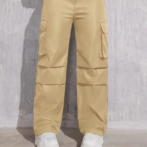 High Street Fashion femmes Streetwear Cargo pantalon confortable élégant pantalon réglable cordon plusieurs poches 100% - Product Image 2