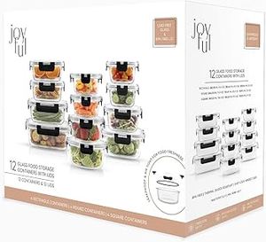 Joyjolt ภาชนะเก็บของทำจากแก้วบอโรซิลิเกต24ชิ้น