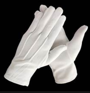 ถุงมือชกมวยผ้าคอตตอนสีขาว3เอ็นป้องกันการบาดและกันลื่นสำหรับขบวนพาเหรดเครื่องแบบพิธีการตามสั่ง - Product Image 1