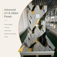 Panneau mural UV sur mesure, design marbre blanc avec veines noires et dorées, moderne, imperméable pour restaurants, feuille de marbre PVC