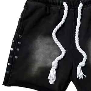 กางเกงขาสั้นวิ่งออกกำลังกายผู้ชายผ้าฝ้าย100% ติดพลอยเทียมเอวสองชั้นเป็นมิตรกับสิ่งแวดล้อมซักได้ตามต้องการ - Product Image 5