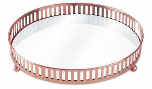 Bandeja de vidrio y espejo de metal de nuevo aspecto con artesanía de primera calidad, que combina un estilo moderno con una elegancia atemporal para cualquier entorno - Product Image 5