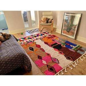 Tapis marocains faits main en laine, authentiques tapis berbères, laine naturelle, artisanat artisanal, taille et couleurs personnalisables, haute qualité - Product Image 1