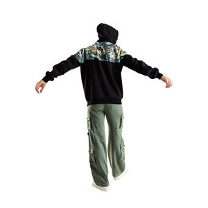 Nouveaux sweats à capuche et sweat-shirts pour hommes 100% coton molletonné Motif uni Impression numérique avec poches kangourou - Product Image 5