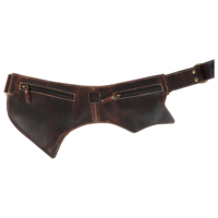 Sac banane vintage en cuir véritable pour activités de plein air avec fermeture éclair, design en forme de baril - Sac de hanche unisexe