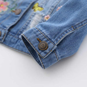 แจ็กเก็ตยีนส์ปักลายดอกไม้สำหรับผู้หญิงแจ็กเก็ตยีนส์สำหรับฤดูใบไม้ร่วง - Product Image 5