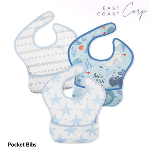 Baberos de bebé de algodón suave con botón a presión | Lavable y multicolor - Product Image 2