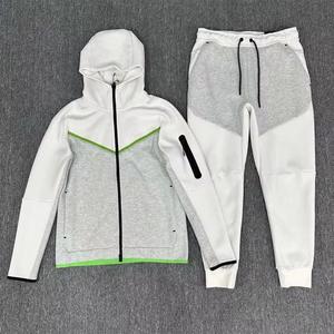 Original 100% Cotton Luxury Tech Fleece Unisex Hooded 2-in-1 Tracksuit Logo 2-Piece Set Breathable Joggers Heavyweight Outdoor - Product Image 5