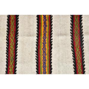 Alfombra Turca Pequeña de 1.7x2.5 pies, Alfombra Vintage Blanca con Diseño Ombré - Product Image 4