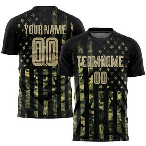 เสื้อฟุตบอลชายแบบซับลิเมชั่นสั่งทำพิเศษ สีดำ-เขียว พิมพ์ลายกราฟิก แขนสั้น ระบายอากาศได้ดี ป้องกันแบคทีเรีย น้ำหนักเบา ชุดทีม - Product Image 1
