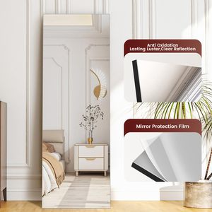 Miroir de salle de bain en verre trempé anti-éclats haute définition réglable à intensité variable éclairé argenté pleine longueur sans cadre - Product Image 2