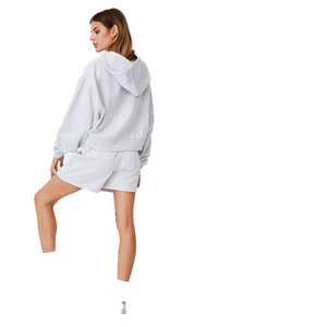 เสื้อฮู้ดดี้แบบมีซับใน สไตล์สโตนวอช ทรงหลวม แขนยาว สีพื้น ผ้าคอตตอน ระบายอากาศได้ดี สวมใส่สบาย เหมาะสำหรับสตรีทแวร์ - Product Image 1