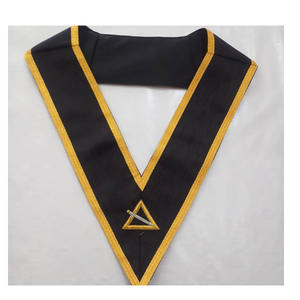 Masonic Regalia 18th degree SET COLLAR SASH WITH SCOTTISH RITE COLLAR GOLD BRAID WITH <b>BLACK</b> RIBBON WITH BACK LATEST DESIGNS - Product Image 1