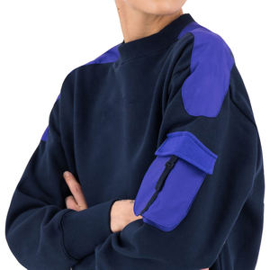 Ensemble de survêtement 2 pièces pour hommes, couleur contrastée, sweat à capuche avec patchwork, pantalon de survêtement, ensemble de survêtement de jogging décontracté - Product Image 3