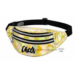 Sac banane personnalisé en cuir PU holographique brillant pour pom-pom girl, sac de taille ajustable pour filles, idéal pour la danse et le sport - Product Image 6