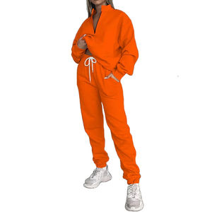 2023 vente en gros Logo personnalisé femmes épais empilés Joggers costume survêtement 2 pièces ensemble de survêtement - Product Image 3
