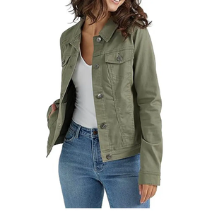 แจ็กเก็ตโค้ทสำหรับผู้หญิงแจ็กเก็ตยีนส์สีน้ำเงินยีนส์ออกแบบได้ตามต้องการ - Product Image 5