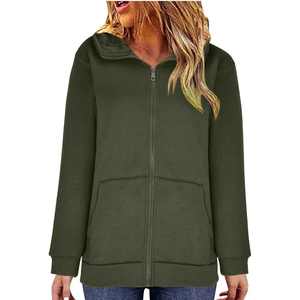 Unisex logotipo personalizado transpirable a prueba de viento respetuoso con el medio ambiente cremallera completa polar bordado con capucha invierno estilo Hip Hop venta al por mayor sólido - Product Image 6