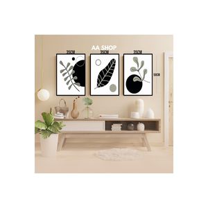 High Quality <b>3</b>-Piece MDF Table <b>Set</b> with Flower Leaf Color No Fade Printing Frame Durable <b>Wall</b> <b>Arts</b> - Product Image 1