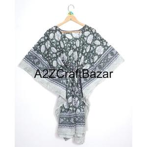 Robe longue bohème hippie en coton tissé à la main avec imprimé floral, style kaftan, pour femme, idéale pour l'été et la plage - Product Image 1