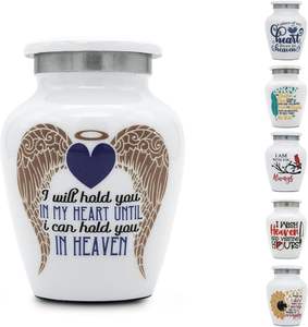 Mini urne pour cendres Urne souvenir féminine avec conception d'ailes d'ange - Product Image 2