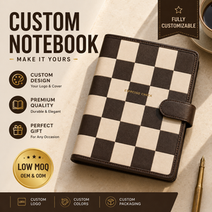 Agenda personalizzata LABON A6 con copertina in similpelle <span class=keywords><strong>a</strong></span> <span class=keywords><strong>quadretti</strong></span>, rilegatura ad anelli ricaricabile, chiusura <span class=keywords><strong>a</strong></span> scatto, organizer. - Product Image 1