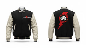 Chaqueta universitaria de invierno unisex, cuello alto personalizado de lana y viscosa con nombre o logotipo bordado en la parte delantera - Product Image 4