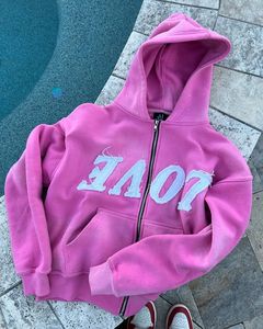 AceCart, sudaderas con capucha de lana de ganchillo con estilo para mujer, ropa de abrigo transpirable acogedora a prueba de viento para todas las estaciones, logotipo frontal dulce - Product Image 3