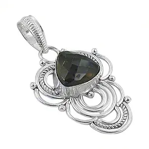 Pendentif en argent 925 plaqué rhodium fait main avec labradorite pour femmes - Product Image 3