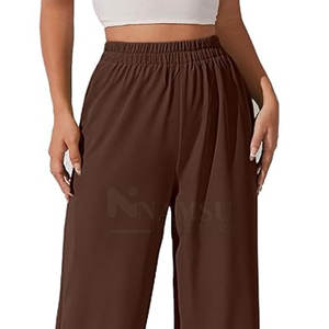 Pantalon en soie de haute qualité Logo personnalisé pour femmes Décoration élastique avec design avant plat Service professionnel OEM à bas prix - Product Image 6